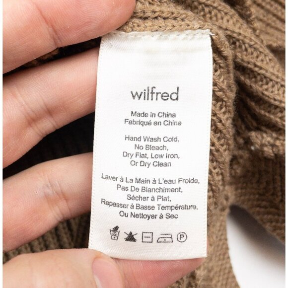 Aritzia Wilfred Sweater Vest Women's Medium Brown 100% Wool Tunic Mock Neck - Picture 7 of 12